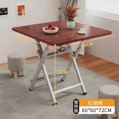 2025 New Folding Table,Indoor Outdoor Heavy Duty Portable Folding Square Woodiness Dining Table ,for Picnic, Party, Camping