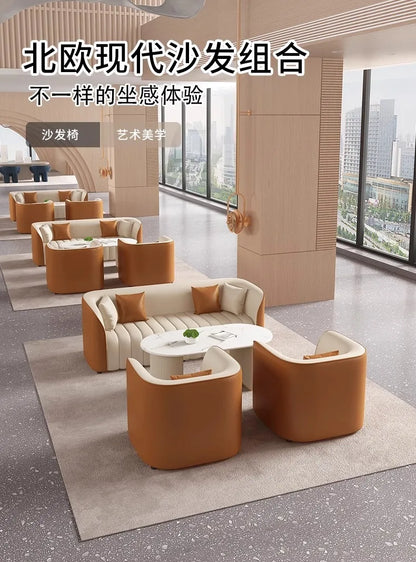 Custom. Light Luxury Hotel Lobby Exclusive Reception Negotiation Leisure Table and Chairs Beauty Salon Lobby Reception Business