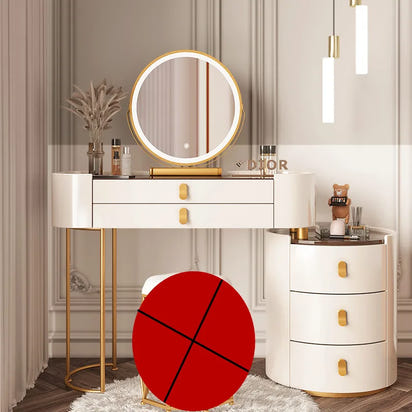 Solid wood new dresser glass bedroom modern simple style light luxury Internet celebrity small makeup table rock slab makeup