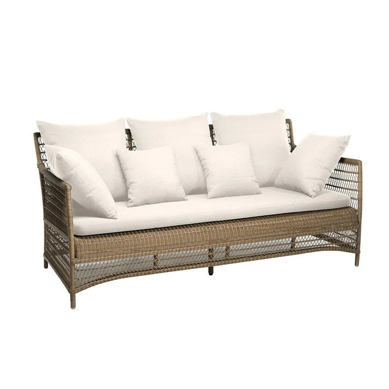 Outdoor leisure American sofa, homestay rattan art balcony, open-air courtyard rattan sofa