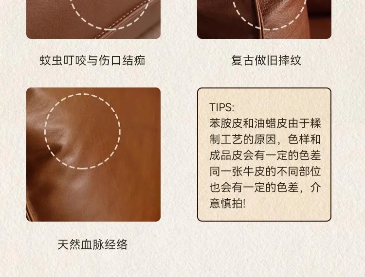 Retro oil wax leather sofa down large living room Nordic simple medium and ancient style straight row leather art sofa