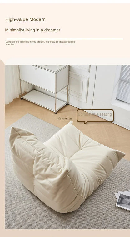 Cat Scratch Skin Sponge Caterpillar Sofa Lazy Velvet Small Apartment Living Room with Reclining Balcony Bedroom Single Sofa