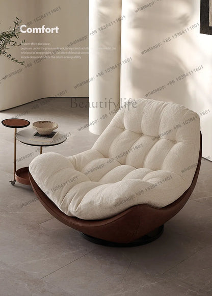 Italian minimalist rotating single chair modern creative sofa living room balcony lazy recliner