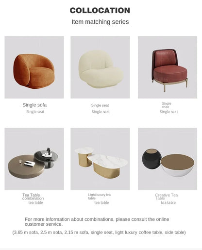yA38 Modern simple light luxury curved fabric sofa, reception negotiation hall beauty salon semicircular combination