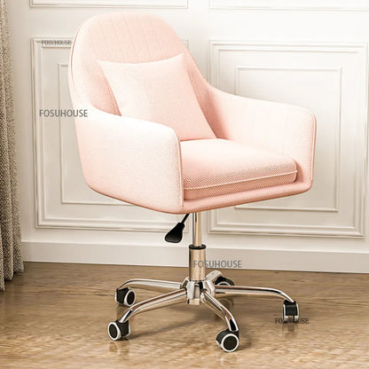 Computer Chair Nordic Household Comfortable Office Chair Bedroom Furniture Designer Backrest Study Swivel Pulley Gaming Chair