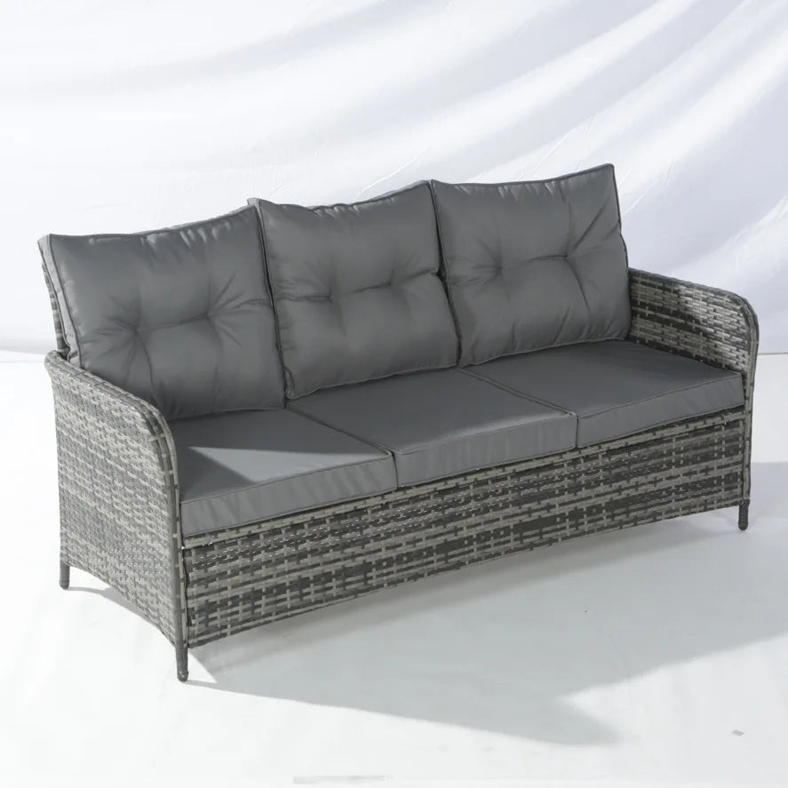 Rattan chair six-piece outdoor courtyard leisure balcony table and chair set coffee table open-air rattan chair combination
