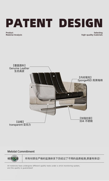Living room home hotel homestay Italian leather jacket minimalist designer acrylic single sofa leisure sofa chair