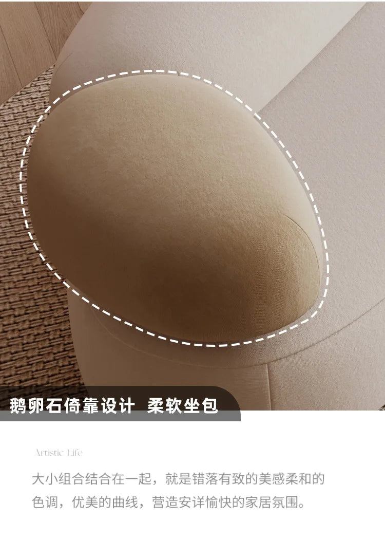 Fabric curved small apartment living room sofa light luxury modern sitting area reception