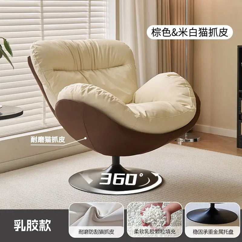 Nordic Luxury 360 Degree Rotating Egg Lazy Rocking Chair Leisure Single Sofa for Balcony Living Room Comfortable Relax Lounge
