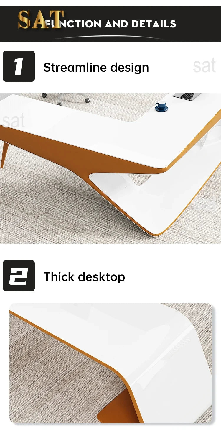 #V New 2024 Boss L Shape Luxury Office Furniture Manager High Tech Modern Executive Ceo Office Desk