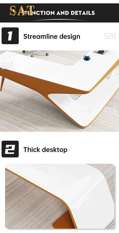 #V New 2024 Boss L Shape Luxury Office Furniture Manager High Tech Modern Executive Ceo Office Desk