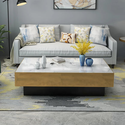 Large and small apartment light luxury marble living room square Italian minimalist coffee table   FT