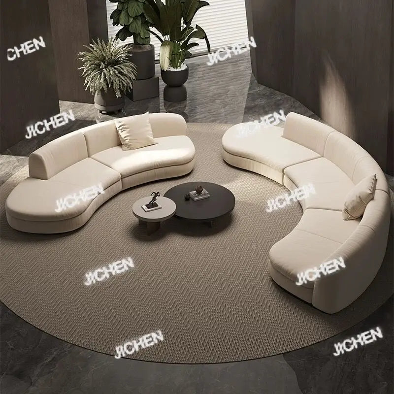 JC Semicircular Curved Special-shaped Sofa, Resting Area, Reception, Beauty Salon Office, Hotel Lobby, Sales Office,