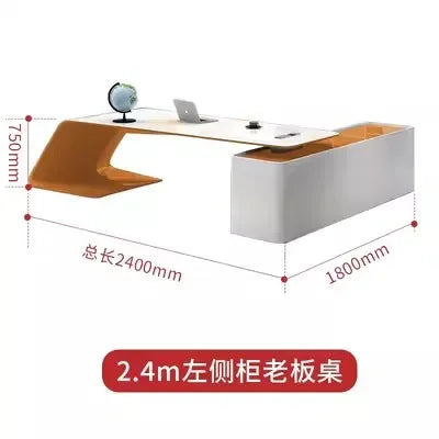 L Shaped Wooden Designer Office Desks Modern Luxury Drawers Large Computer Desks Asthetic Study Escritorio Office Furniture