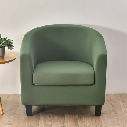 Elastic Club Chair Covers Solid Color Bath Tub Sofa Covers Single Cafe Bar Armchairs Slipcovers with Seat Cushion Cover Home