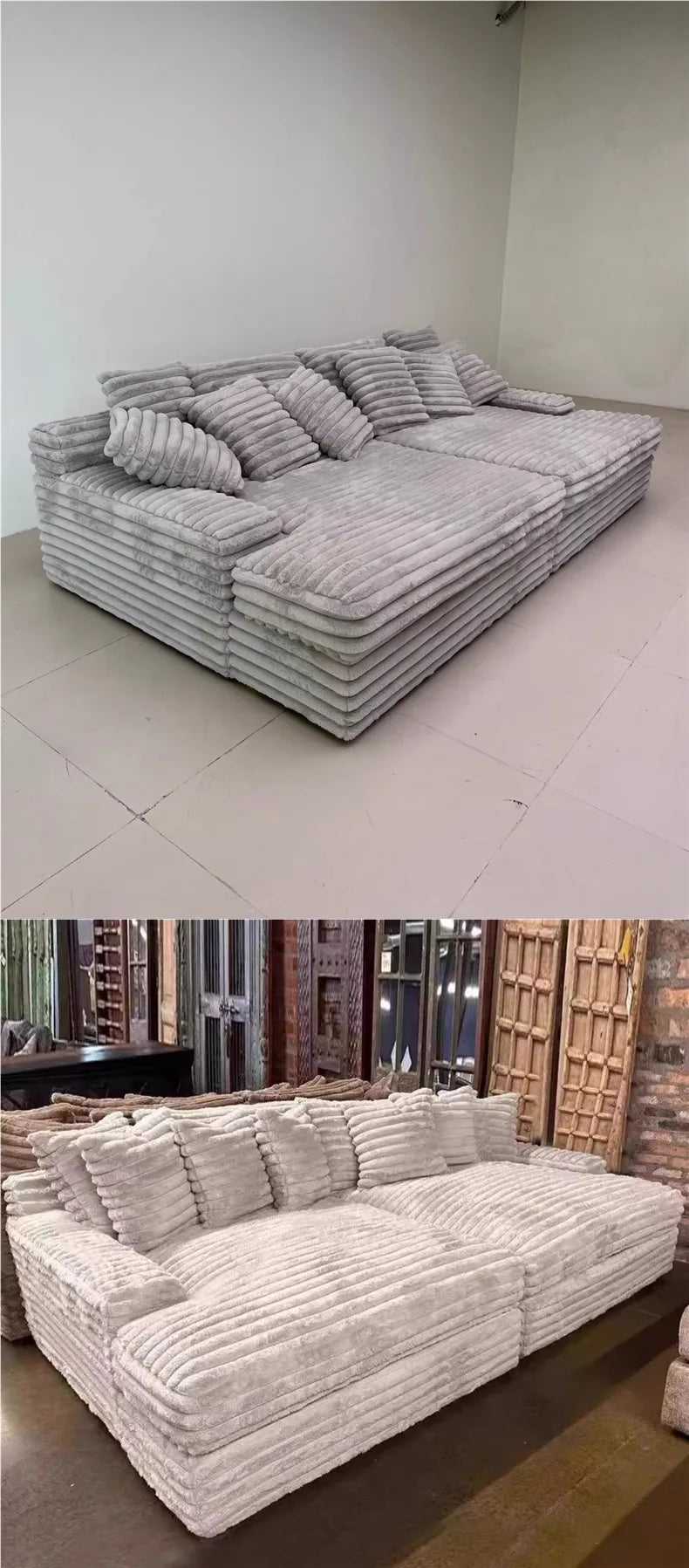 Italian minimalist thick velvet compression sofa bed French fabric lazy sofa