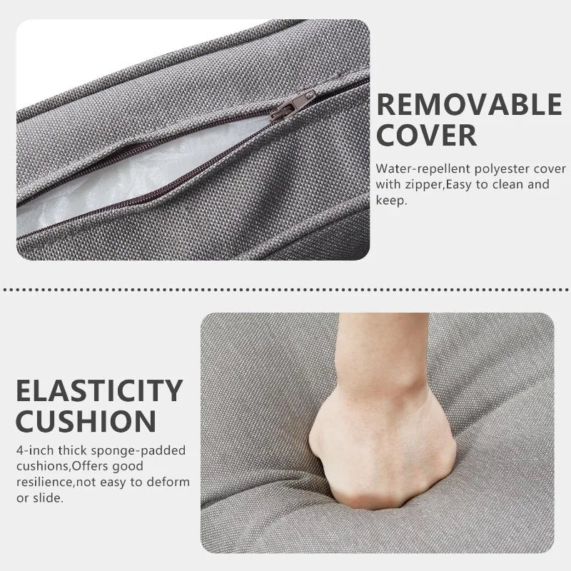 6 Piece Outdoor Patio Funiture Set,Outdoor Sectional Recliner Sofa Modern,All Weather Cushions and Storage Table (Grey)