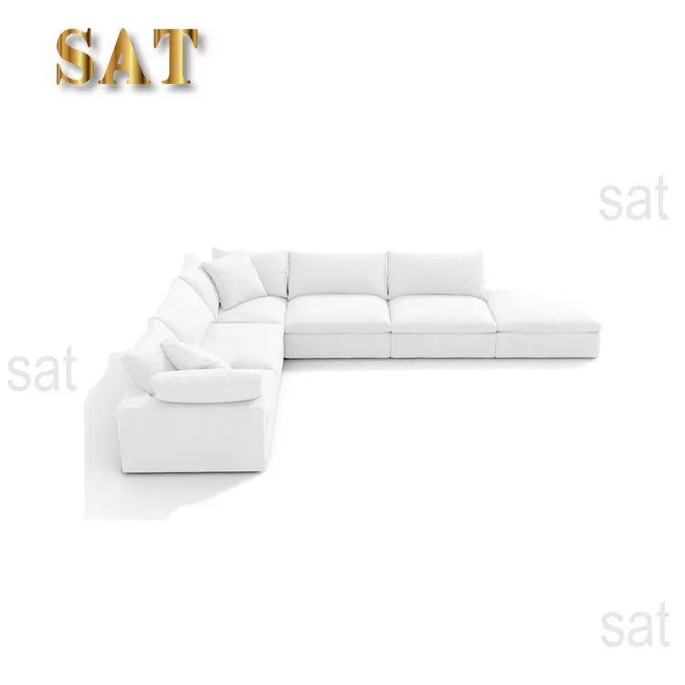 ♢X Modern Luxury White Modular Cloud Sofa 6 Seater U Shape  Sofa Sets Couches  Cloud Sectional Couches for Living Room&