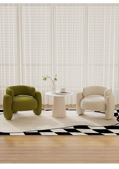 Nordic Simple Single Leisure Chair Living Room Sofa Home Fabric Recliner Bedroom Balcony Small Sofa Study Reading Sofas