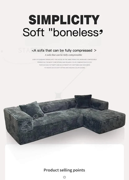 Modern Home Furniture Big Household Compression Sofa Bed L-Shape Corner Combination Three-Seater Vacuum Compression Couch Set