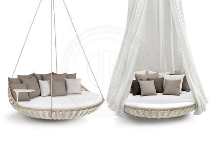 High Quality Wholesale Outdoor Garden Furniture Single Seating Tree Reclining Rattan Chairs Hammock Swing Egg Patio Chair