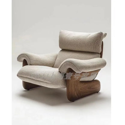 Comfortable solid wood sofa chair soft decoration living room casual armrest recliner