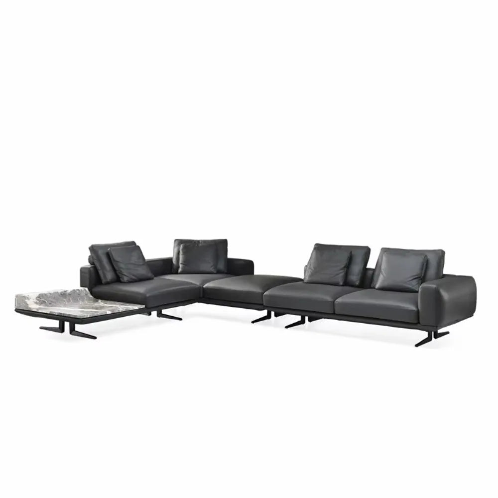 Modern L-Shape Modular Genuine Leather Sofa Comfort Sectional Couch Living Room Furniture Sofa Set Living Room
