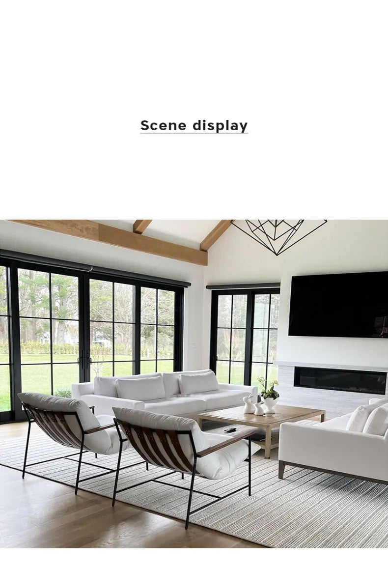 Designer Cream Style Fabric Recliner Living Room Balcony Leisure Saddle Leather Single Sofa Chair