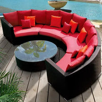 Living Room Combination Garden Sofas Courtyard Simple Lawn Coffee Table Garden Backrest Pe Rattan Furniture Sofá Jardín MHHYSF