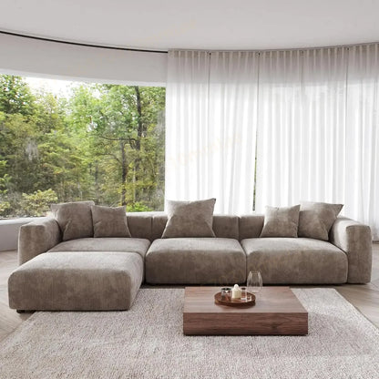 DIGGERA 181" Oversized Compressed Sofa Boneless Couch Modular Sofas for Living Room Huge 4-Seats Sectional Couches with Chaise