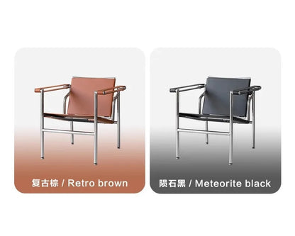 Nordic Modern Medieval Style Stainless Steel Tube Leisure Lounge Chair Designer Furniture Hotel Home Matching Coffee Shop Chair