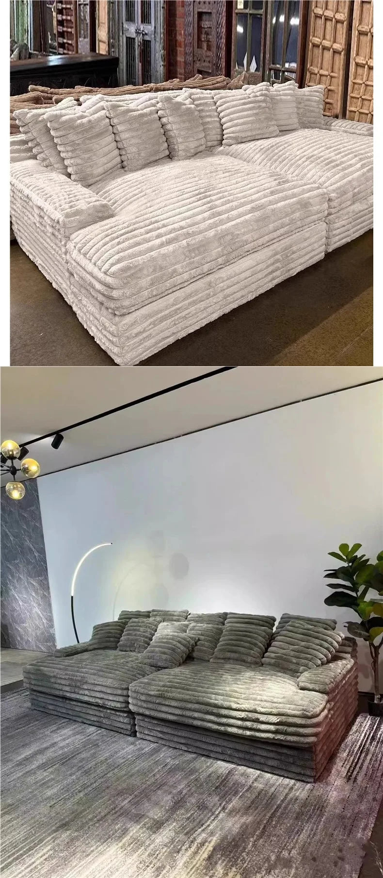 Italian minimalist thick velvet compression sofa bed French fabric lazy sofa