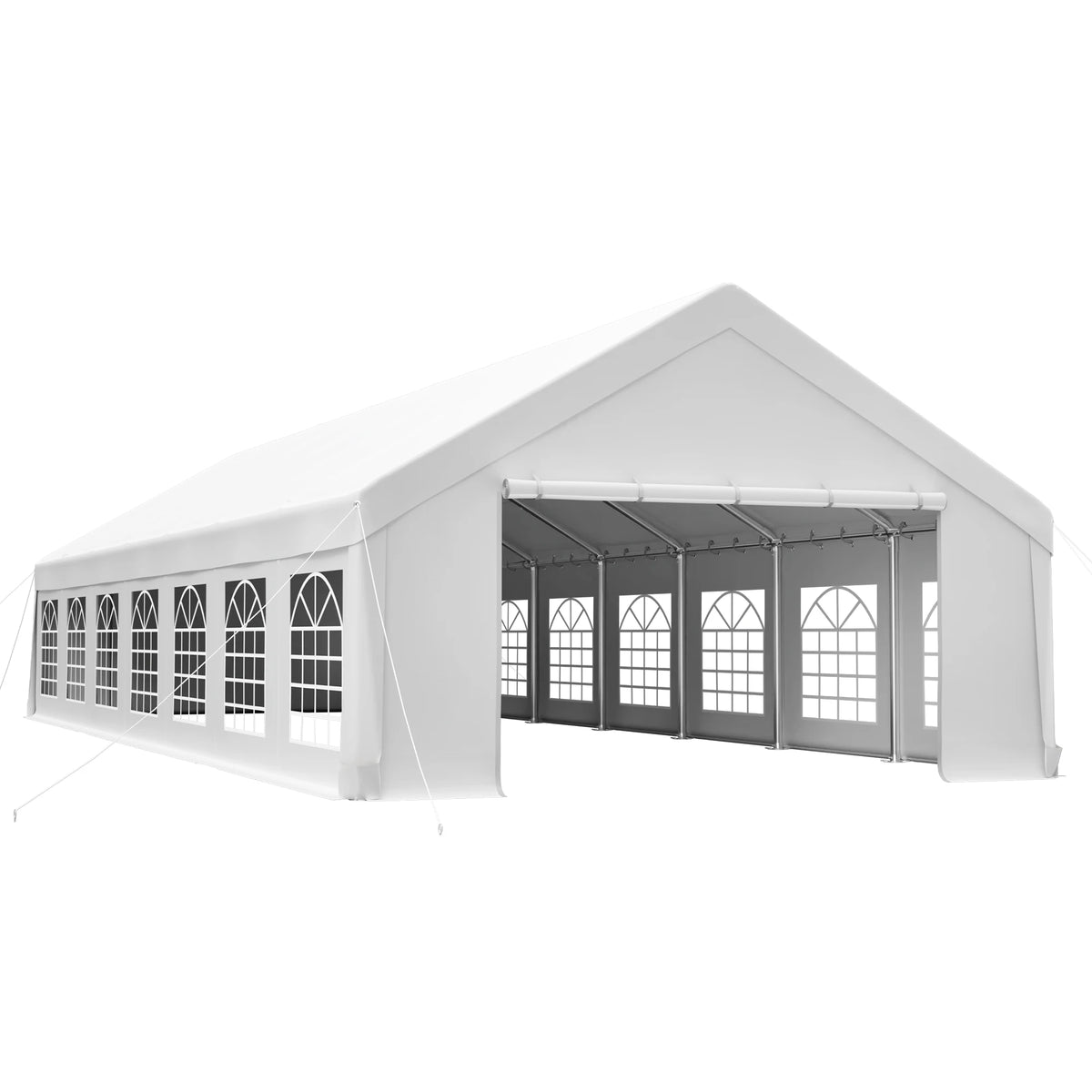 20x50FT Large Event Tent Heavy Duty White Party Shelter Waterproof All Weather Steel Frame With Windows For Wedding Commercial Market Car Parking