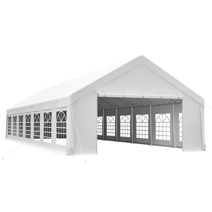 20x50FT Large Event Tent Heavy Duty White Party Shelter Waterproof All Weather Steel Frame With Windows For Wedding Commercial Market Car Parking