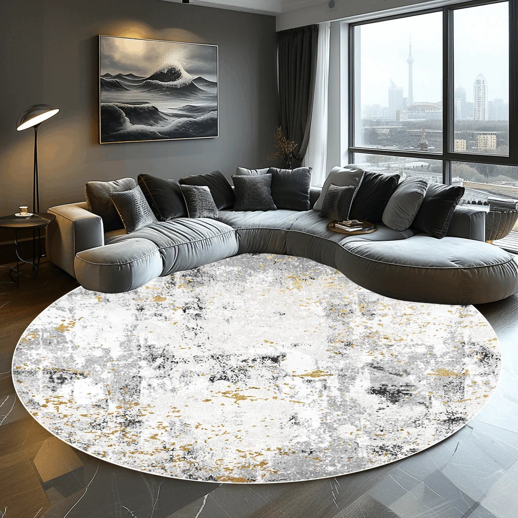 Abstract Round Carpet Living Room Decoration Home Modern Bedroom Decor Carpet Balcony  Washroom Floor Mat  Washable Pet Rugs