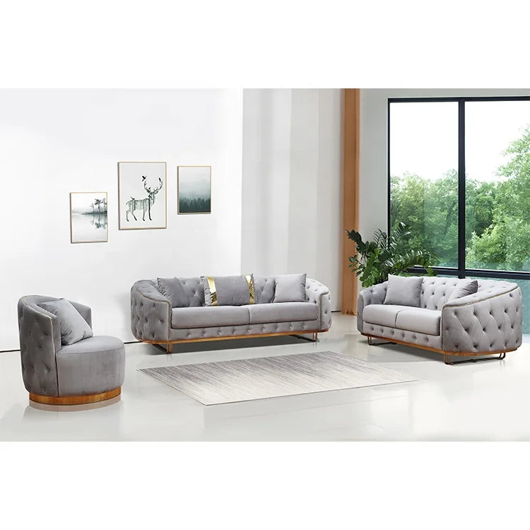 Best Manufacturer Nordic New Design Style Trend Couches Set Luxury Chesterfield Fabric Reclining Home Furniture Living Room Sofa