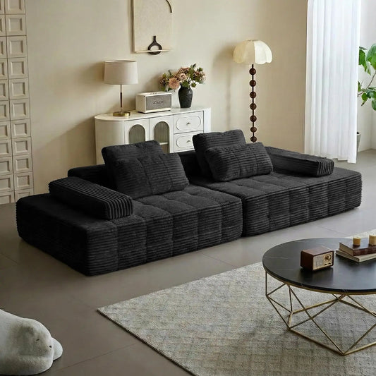 113'' Modular Sectional Boneless Sofa, Oversized Chaise Lounge with Deep Seats, Modular Cloud Sleeper Sofa, No, Customized