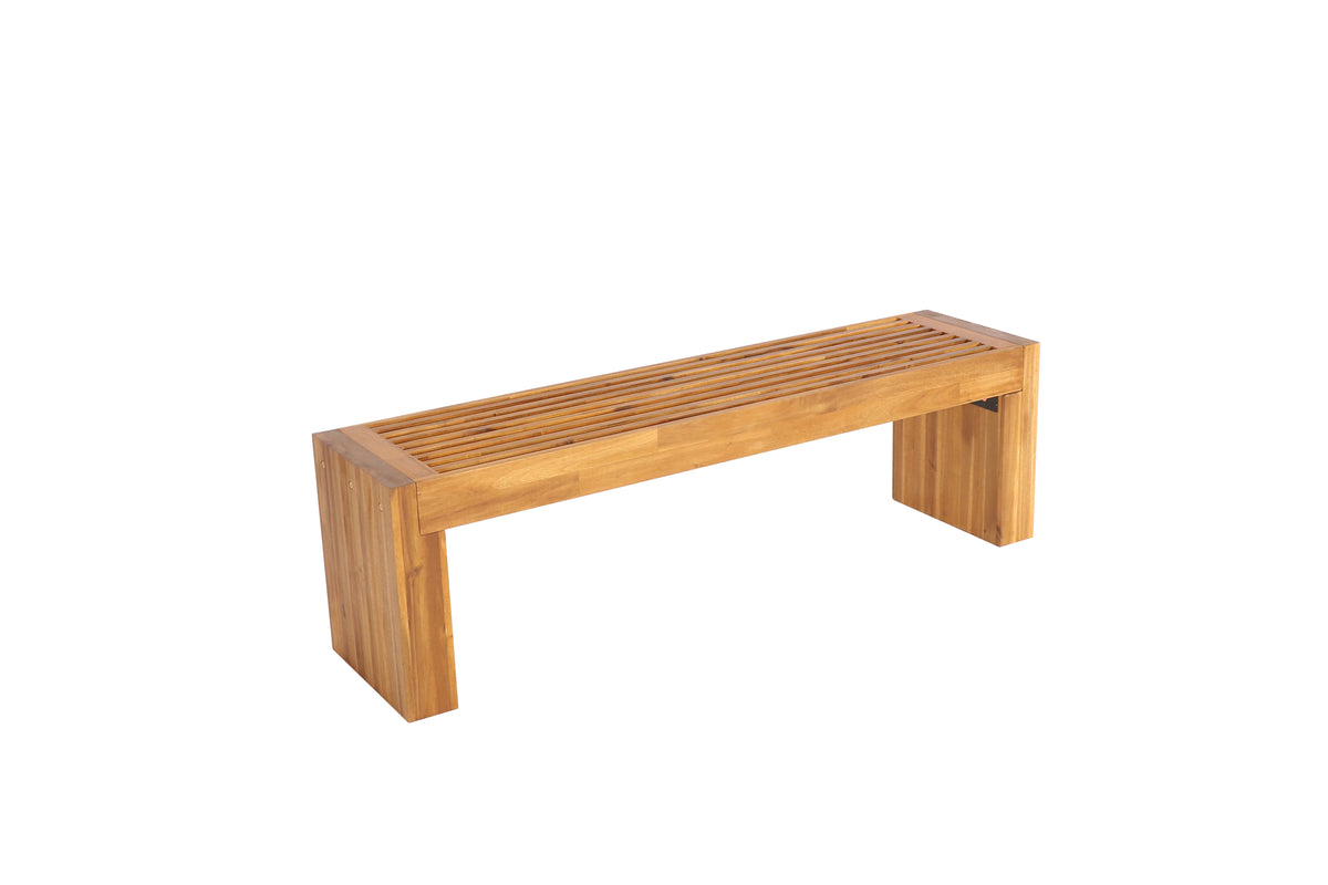 Banc Long d'extérieur en bois marron clair, couleur naturelle, Style Patio, parc, cour publique, mobilier d'extérieur