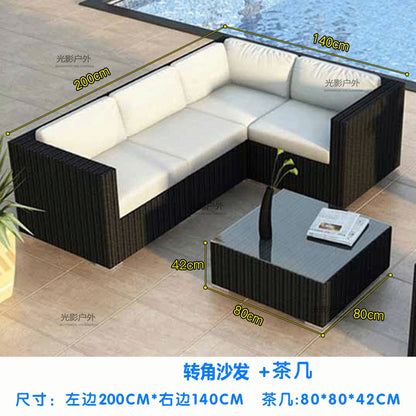 Outdoor Rattan Garden Furniture Sets Sofa Modern Luxury Metal Garden Furniture Sets Storage Table Conjunto Trendy Furniture