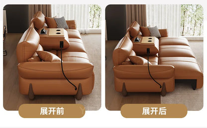 Relaxing Genuine Leather Sofa Living Room Electric Reclining Italian Sofa Lounge Luxury Divano Soggiorno Furniture Home