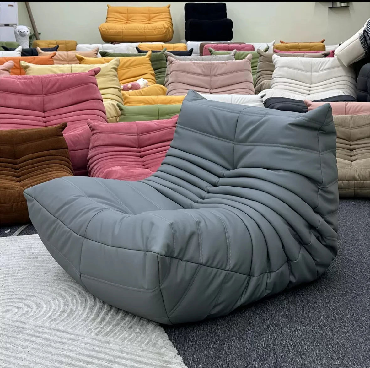 Lazy sofa, togo caterpillar sofa, light luxury, simple Internet celebrity creative chair, suede freehand space recliner