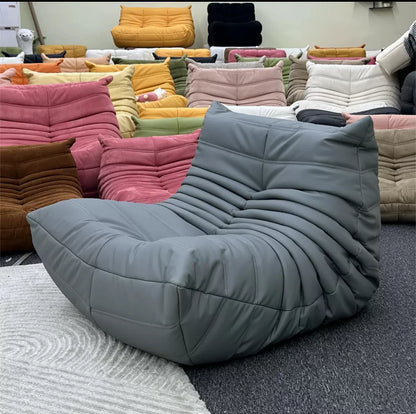 Lazy sofa, togo caterpillar sofa, light luxury, simple Internet celebrity creative chair, suede freehand space recliner