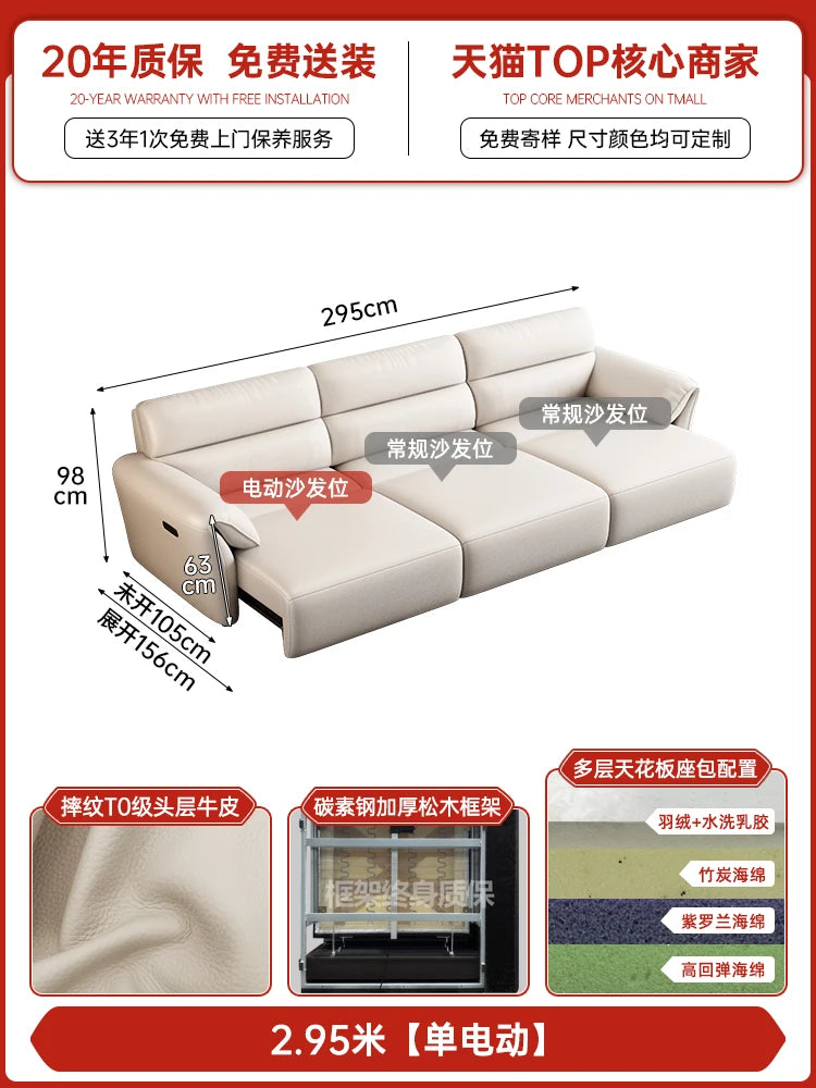 Minimalist Modern Sofa Electric Adults Cushion Comfortable Double Sofa Floor Apartment Divani Da Soggiorno Home Accessories