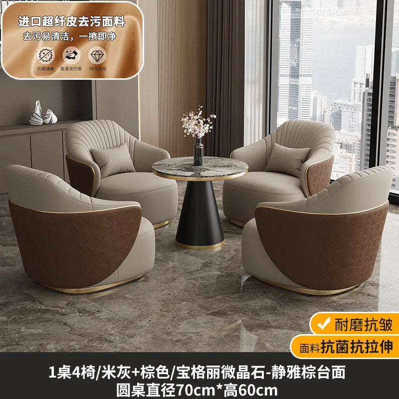 Modern light luxury single sofa chair home balcony negotiation reception table and chair combination designer office area leisur