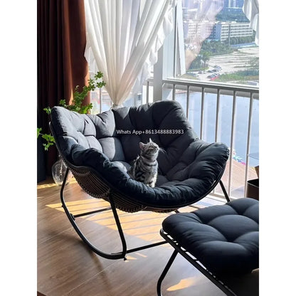 Outdoor Rocking Chair Adult Lazy Sofa Bird Nest Shaped Living Room Balcony Nap Small Apartment Rattan Woven Adul Rocking Chair