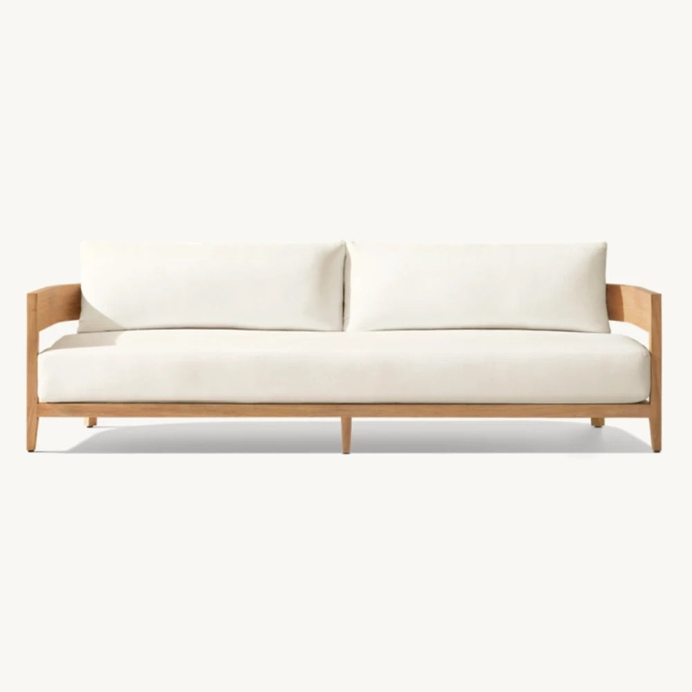 Outdoor Garden Sofas Patio Balcony Outside Couch Teak Wood Garden Furniture Sofa with Cushion Sofa