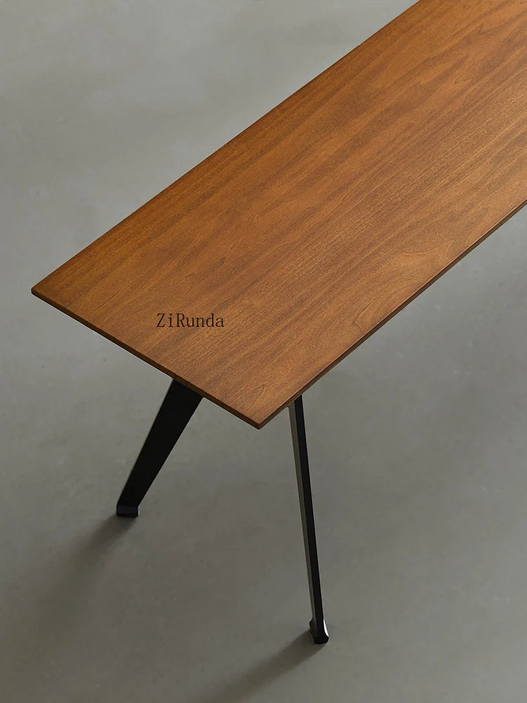 Japanese-style wabi-sabi wind all-solid wood bench light luxury household dining table living room shoe changing stool