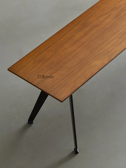 Japanese-style wabi-sabi wind all-solid wood bench light luxury household dining table living room shoe changing stool
