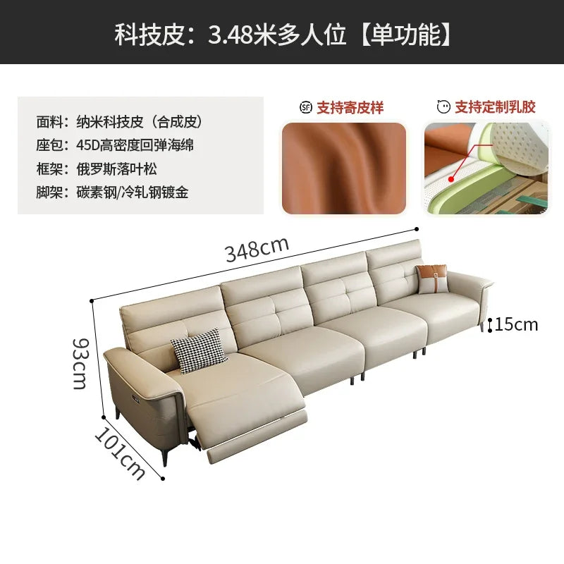 Vintage European Reclining Sofa Leather Office Designer Italiano Couch Adjustable Height Adults Sofa Inflavel Indoor Furniture