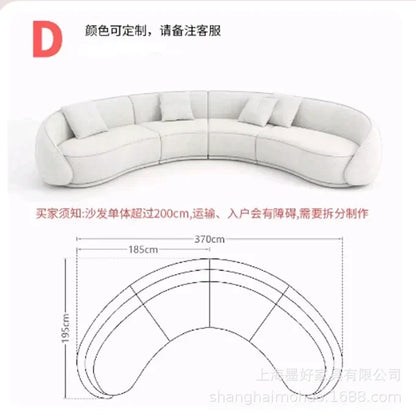 Nordic Italian wabi style living room moon technology cloth lamb wool Internet celebrity half arc light luxury